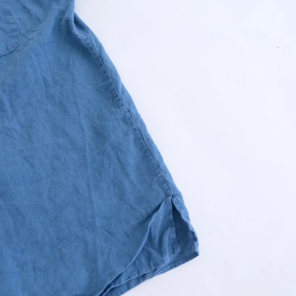 Vintage 90S Joseph Abboud Blue 100% Linen Short Sleeve Button Up  Shirt Size XL - Picture 4 of 10